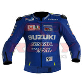 Alex Rins Suzuki Ecstar MotoGP Motorbike Racing Leather Biker Jacket Front View