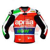 Aprilia Men Motorbike Racing Leather Biker Jacket front view