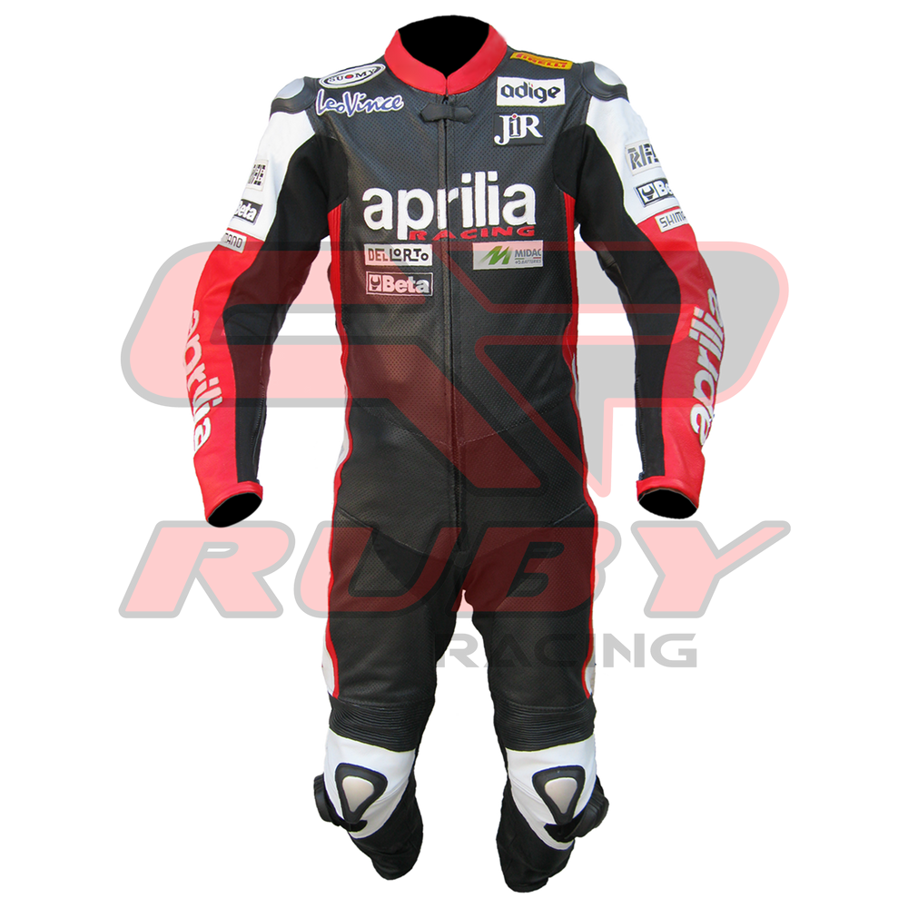 Aprilia Men Motorbike Racing Leather Suit