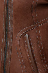 B3 RAF Bomber Brown Aviator Pilot Flying Fur Shearling Men Leather Jacket