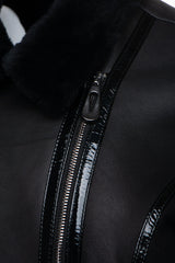 Womens Black Aviator Jacket