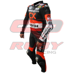 CX Repsol Men Motorbike Racing Leather Suit Left View