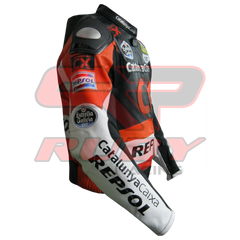 CX Repsol Motorbike Racing Leather Biker Jacket Right View