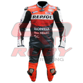 Casey Stoner Honda Repsol Motorbike Racing Leather Suit Front View