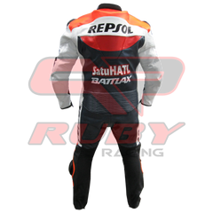 Casey Stoner Honda Repsol Motorbike Racing Leather Suit Back View