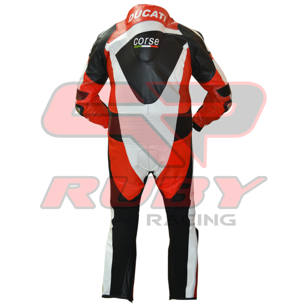Ducati Corse Men One Piece Motorbike Racing Leather Suit RUBY RACING