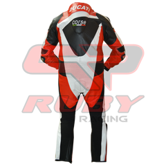 Ducati Corse Men One Piece Motorbike Racing Leather Suit Back