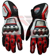 Ducati Corse Motorbike Racing Leather Gloves