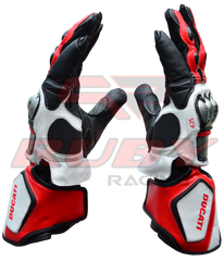 Ducati Corse Motorbike Racing Leather Gloves