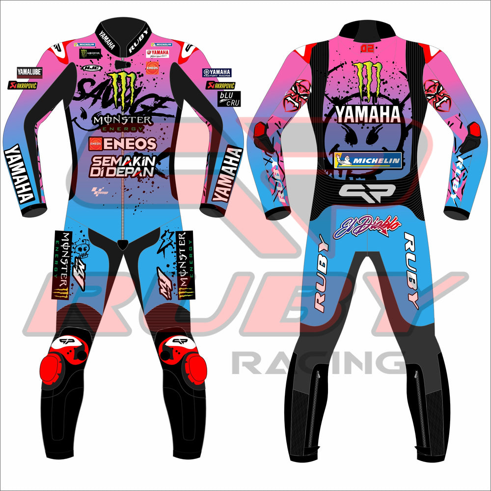 Fabio Quartararo Yamaha 2024 FrenchGP Motorbike Racing Leather Suit