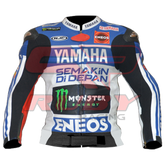 Jorge Lorenzo Motorbike Racing Leather Biker Jacket Front View