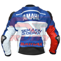 Jorge Lorenzo Motorbike Racing Leather Biker Jacket Back View