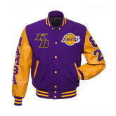 Kobe Bryant Los Angeles Lakers Basketball Varsity Wool Leather Letterman Jacket Front