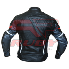 MV Agusta Motorbike Racing Black Leather Biker Jacket Black