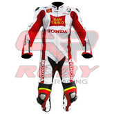 Marco Simoncelli Motorbike Racing Leather Suit Front View