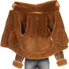 WWII Mens Flying B3 Brown Leather Aviator Jacket Full