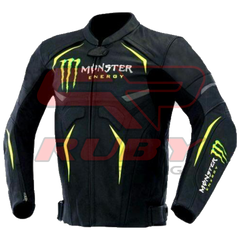 Monster Energy Motorbike Leather Jacket Front View