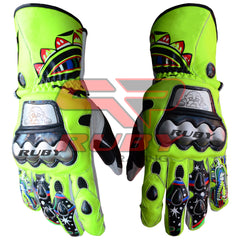 Rossi Motorcycle Leather Racing Gloves