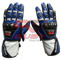 Suzuki Gloves Blue MotoGP Motorbike GSXR Armoured