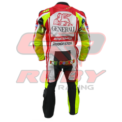 Rossi Motorbike Racing Leather Suit Back View