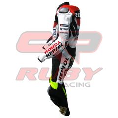 Repsol Motorbike Racing Leather Biker Suit Left View