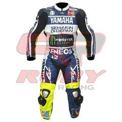 Rossi MotoGP Racing Leather Suit Front View
