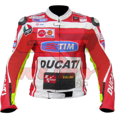 Valentino Rossi Leather Motorbike Racing Jacket front