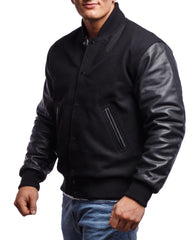 Mens Black Varsity Jacket