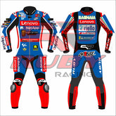 Francesco Bagnaia 2024 MotoGP Racing Suit - Lenovo Ducati Blue Edition, Front & Back View, Professional Biker Gear