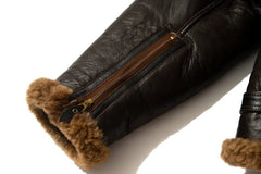 Mens Dark Brown Aviator Jacket Closeup