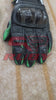 Kawasaki Motorcycle Leather Gloves – Black, Green, and White Design Featuring Carbon Fiber Knuckle Protection and Enhanced Grip for Safety and Comfort