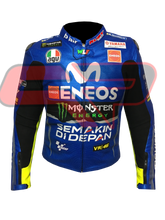 Valentino Rossi Motorbike Racing Leather Biker Jacket Front