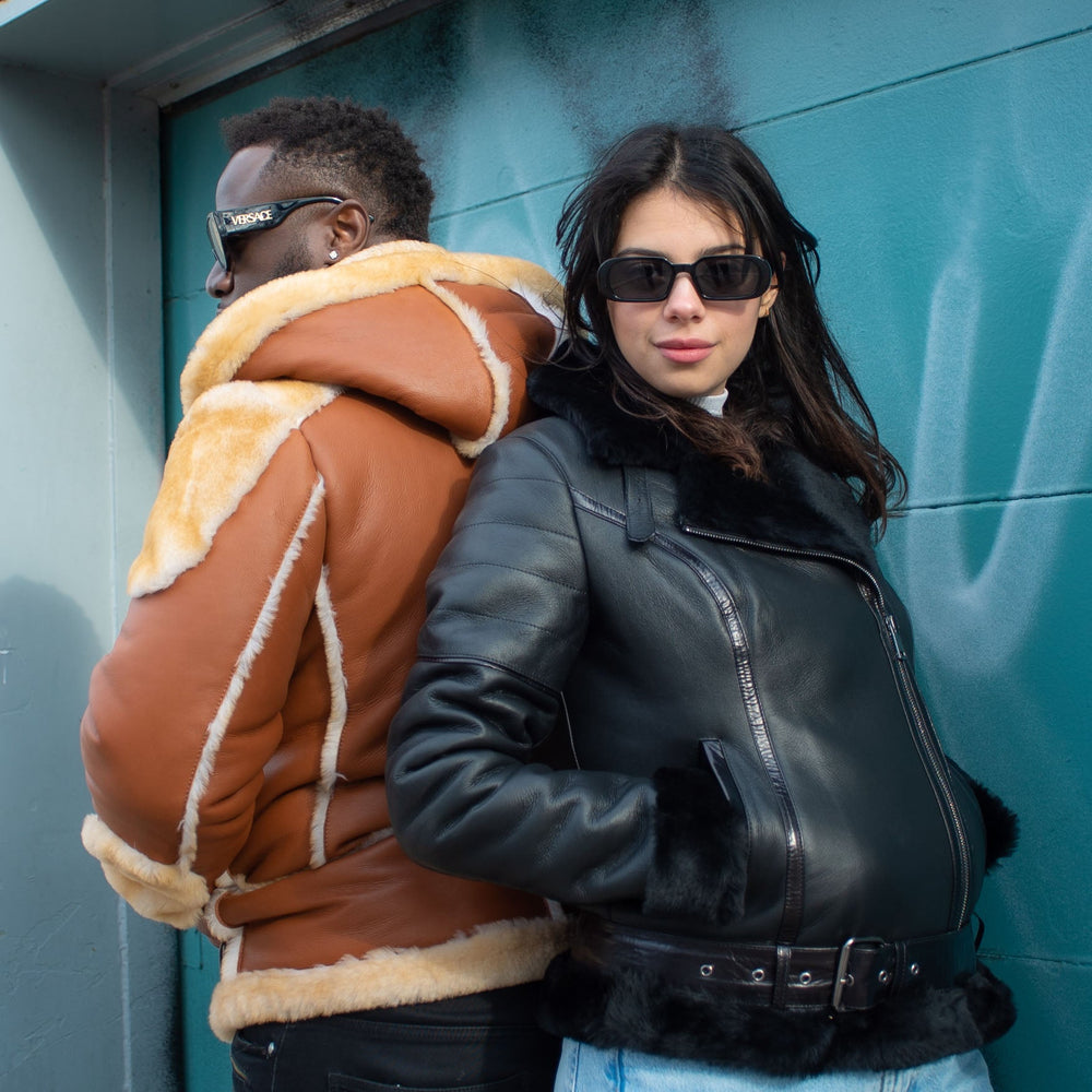 Womens Black Aviator Jacket