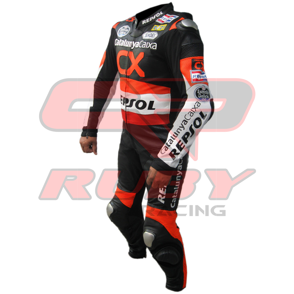 CX Repsol Men Motorbike Racing Leather Suit Left View