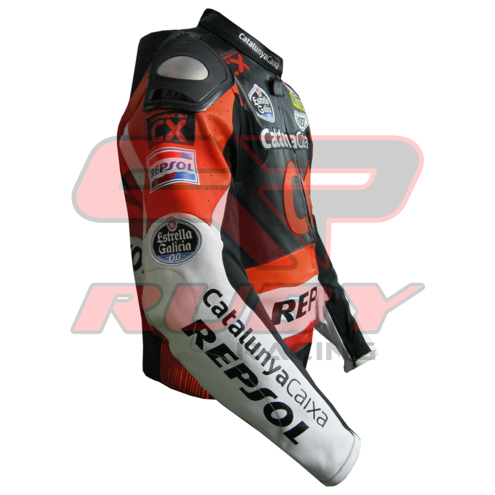 CX Repsol Motorbike Racing Leather Biker Jacket Right View
