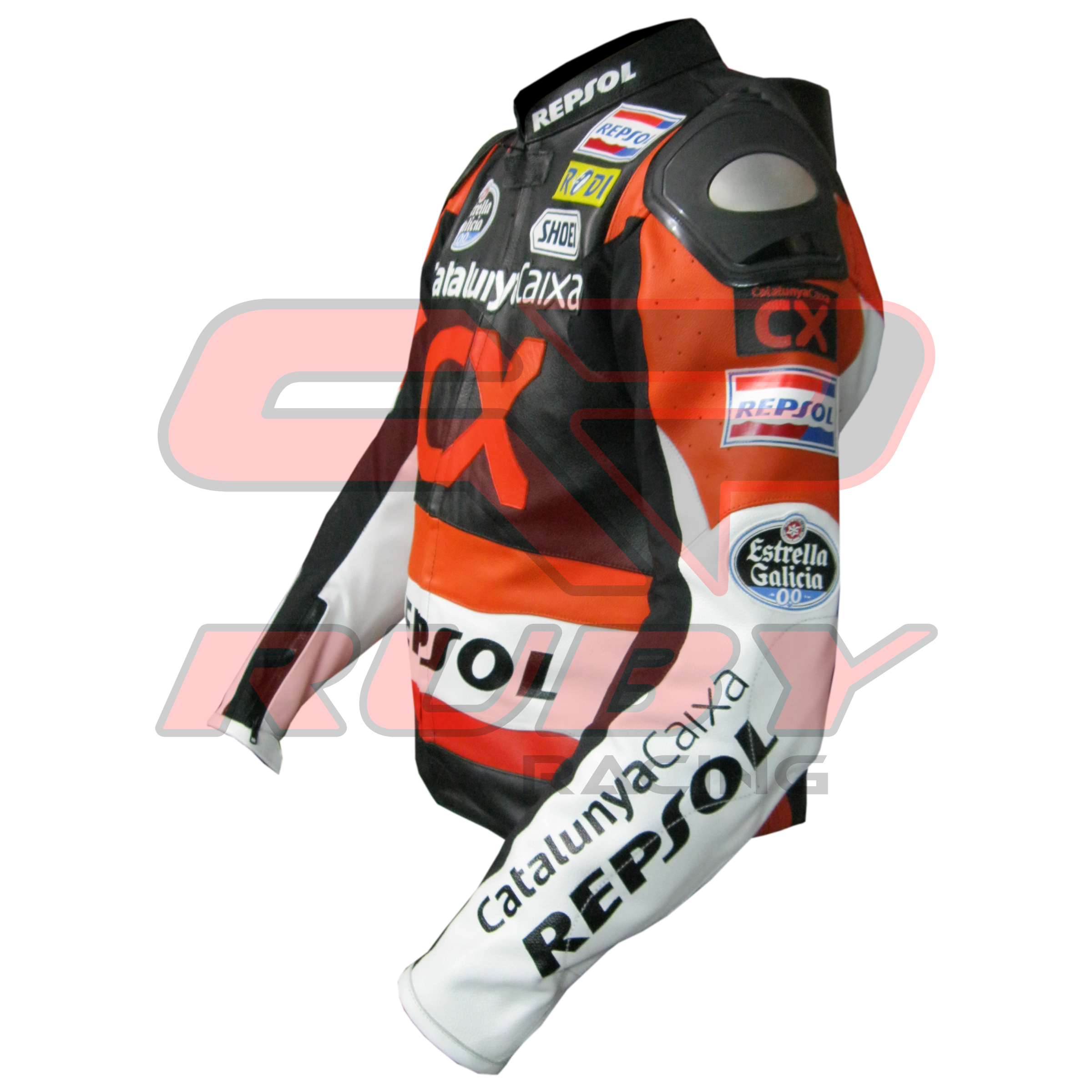 Ruby Racing CX Repsol Motorbike Racing Leather Biker Jacket