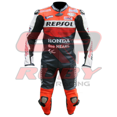 Casey Stoner Honda Repsol Motorbike Racing Leather Suit Front View