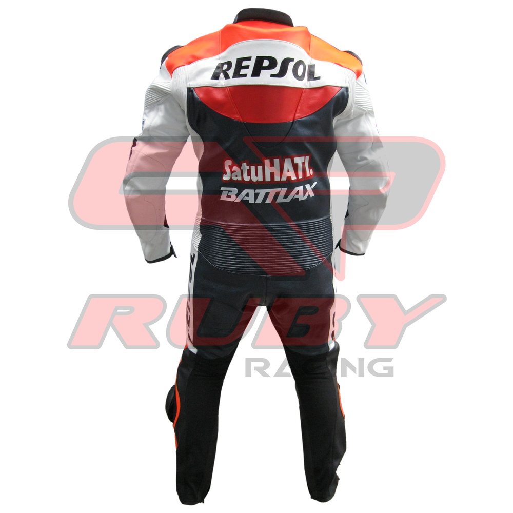 Casey Stoner Honda Repsol Motorbike Racing Leather Suit Back View