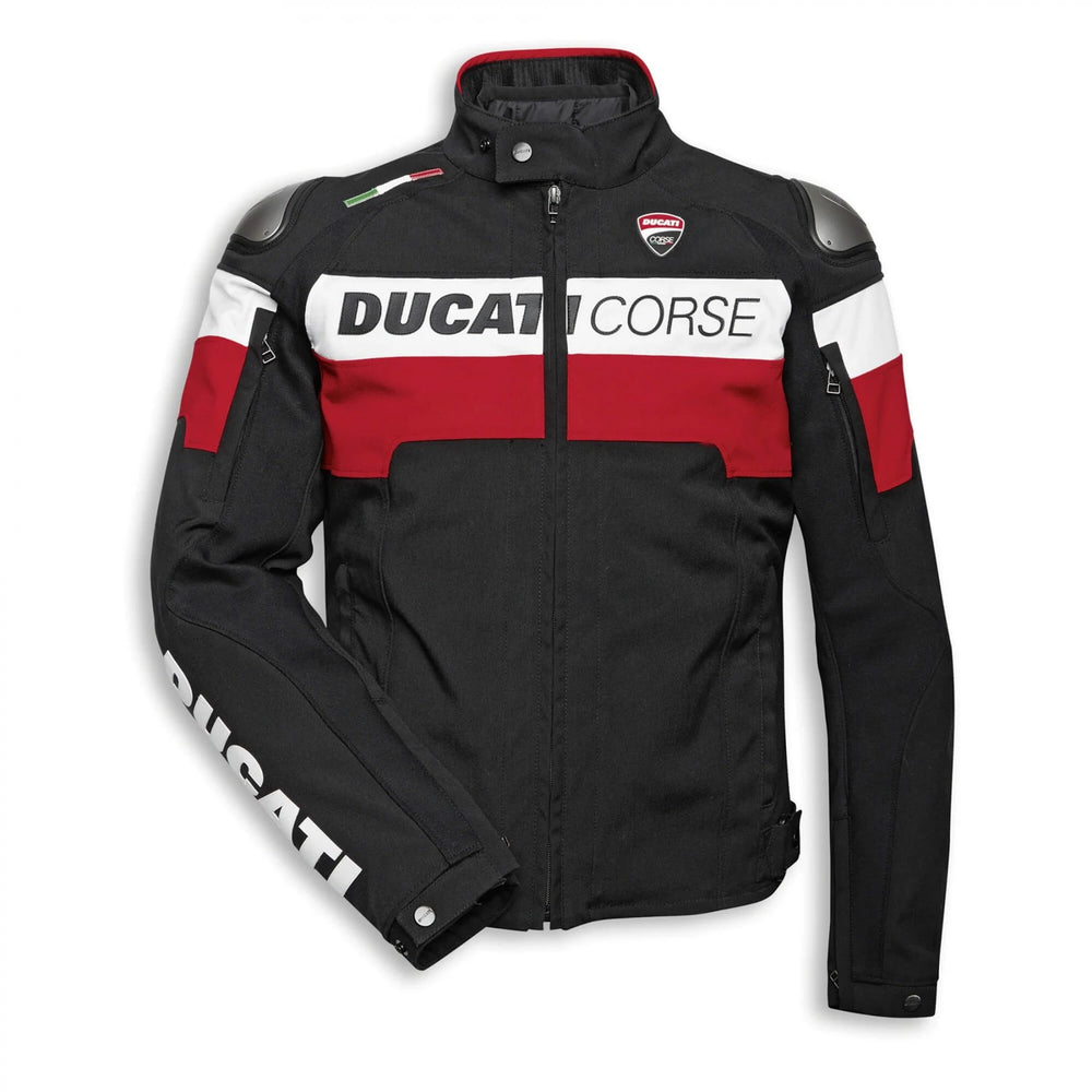 Ducati Corse C5 Motorbike Leather Biker Jacket Front View