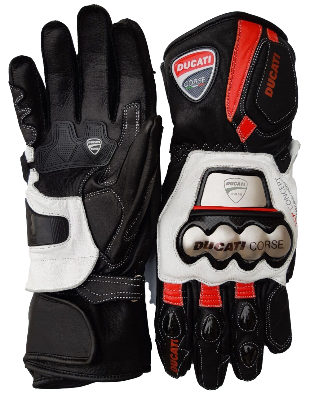 Ducati Motorbike Racing Gloves front back