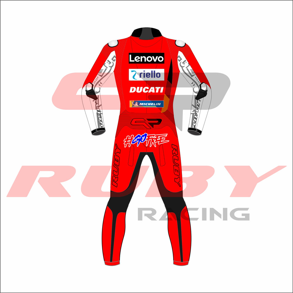 Francesco Bagnaia Ducati MotoGP 2021 Racing Suit Back View