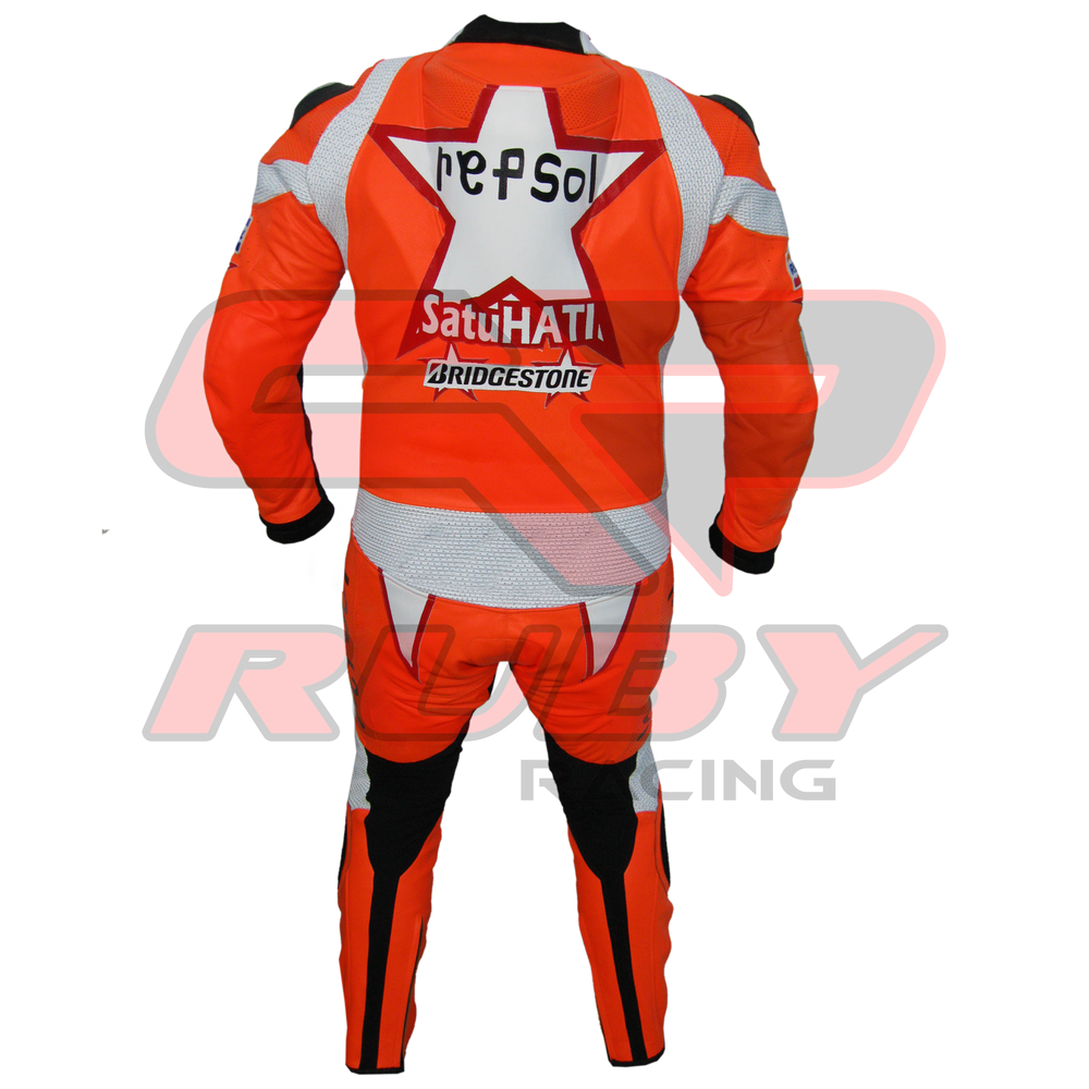 Honda Repsol MotoGP Racing Leather Suit Back View