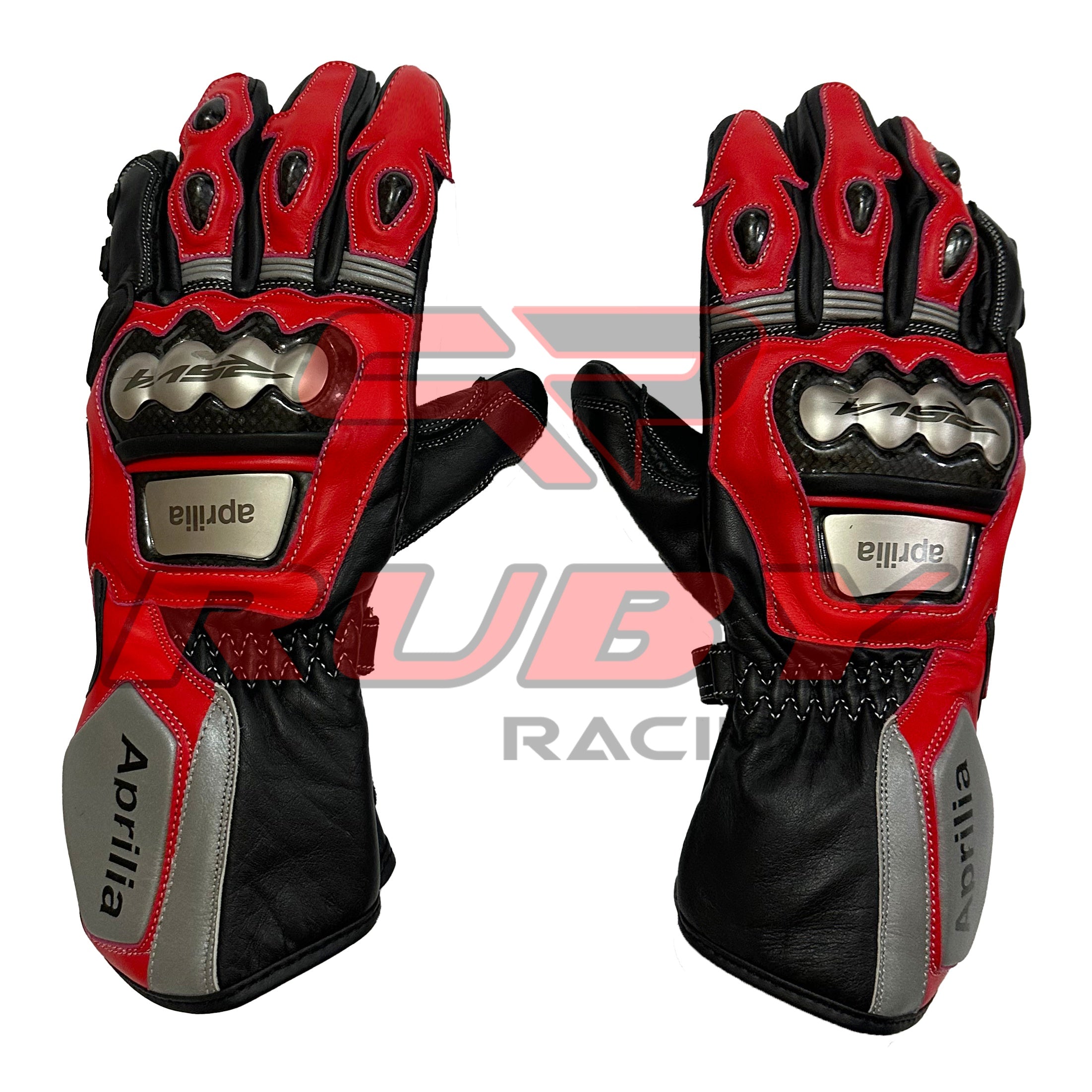 Aprilia Rsv4 Men Motorbike Racing Leather Gloves