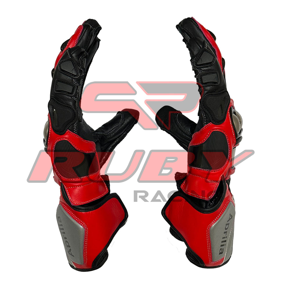 Aprilia Rsv4 Men Motorbike Racing Leather Gloves