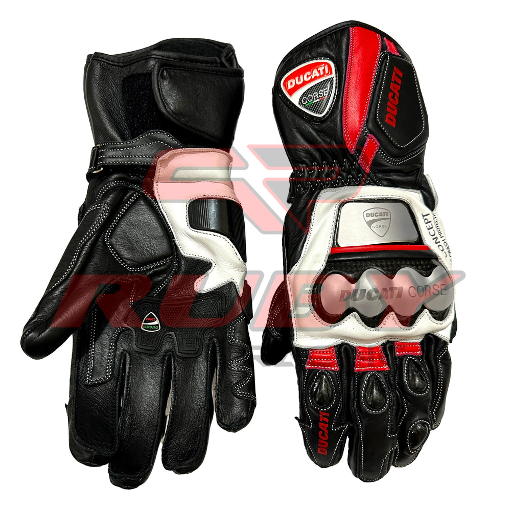 Ducati C6 Motorbike Leather Racing Gloves