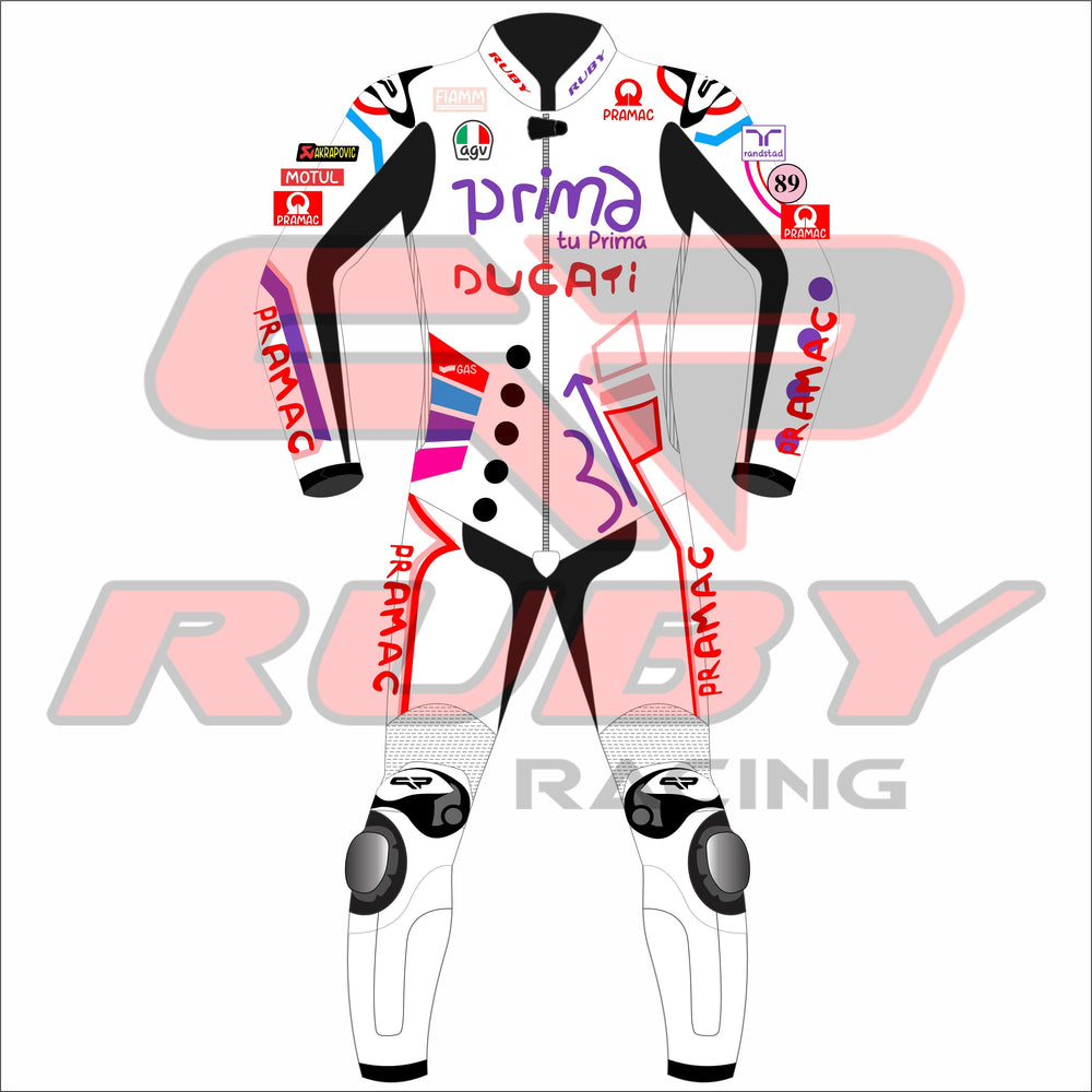 Jorge Martin Ducati Pramac Catalunya MotoGP 2024 Race Suit Front View