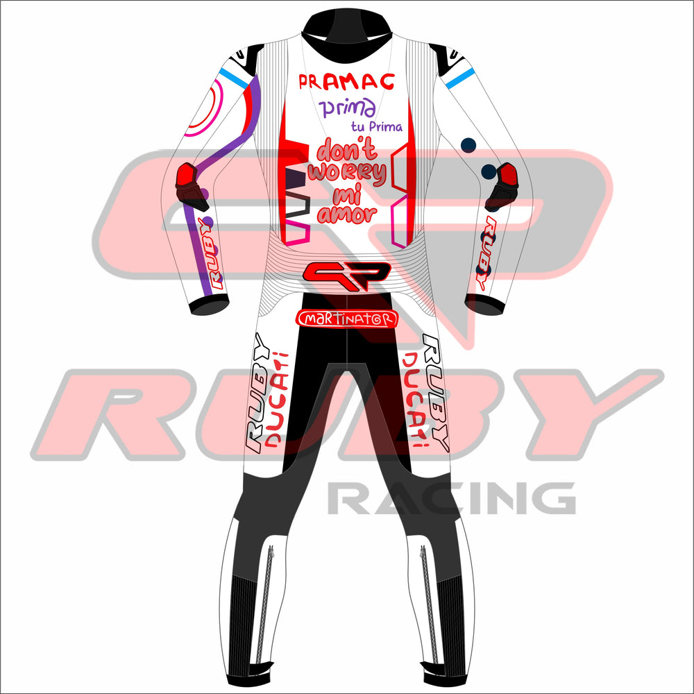 Jorge Martin Ducati Pramac Catalunya MotoGP 2024 Race Suit Back View