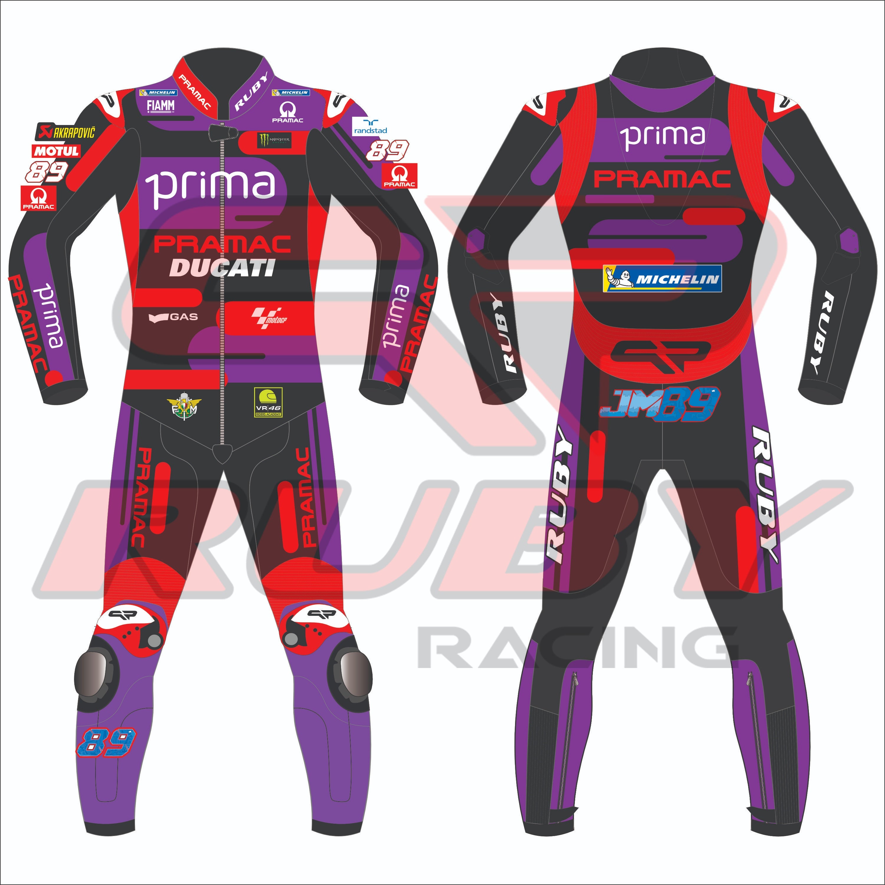 Jorge Martin Ducati Pramac MotoGP 2024 Race Suit