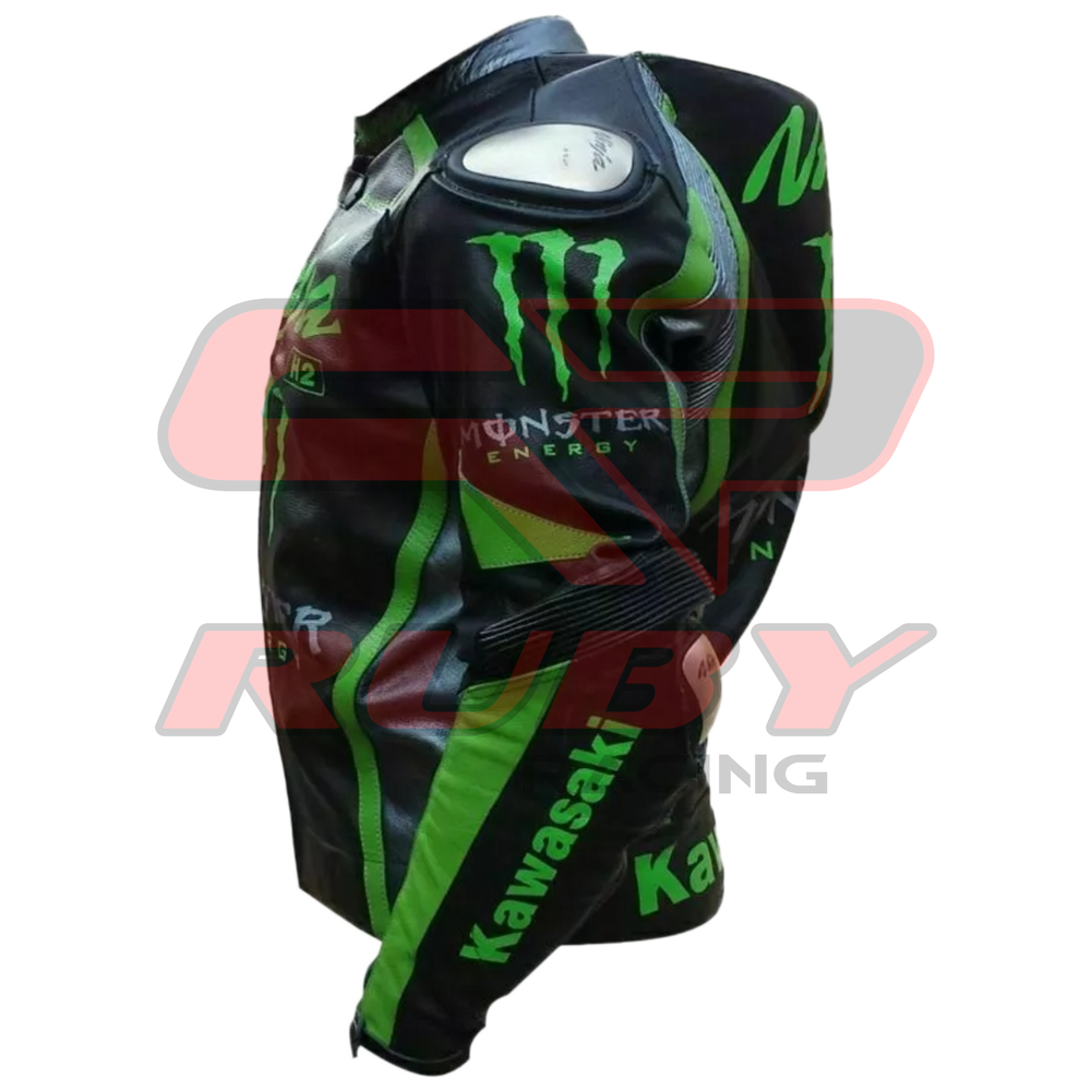 Ninja H2 Racing Leather Biker Jacket Left Side