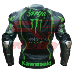 Ninja H2 Racing Leather Biker Jacket Back Side